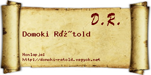 Domoki Rátold névjegykártya